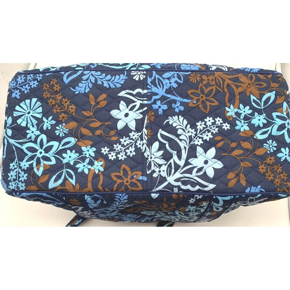 Vera Bradley Get Carried Away Tote Beach Bag Midnight Blues Quilted Retired XL